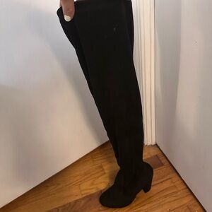 Lulu's Brand Black Over-the-Knee Thigh- High Boots
